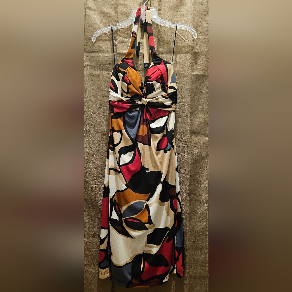 Cache Size 8 Multicolored Halter Dress